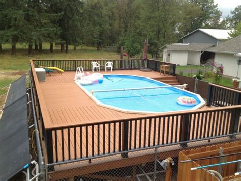 contemporary swimming pool wooden deck designs
