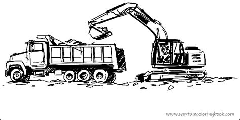 excavator  dump truck coloring pages