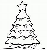 Christmas Tree Outlines Clipart Coloring Drawings Library Clip Simple sketch template