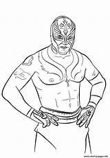 Coloring Rey Mysterio Pages Printable Color sketch template