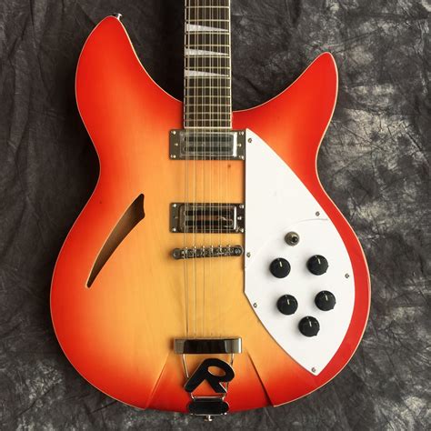 rickenbacker custom red  semi  string hollow body jazz electric guitar ricken guitars