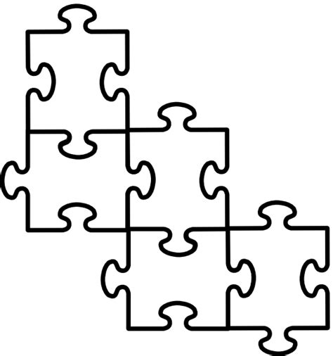 piece puzzle template clipart
