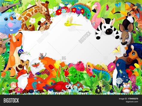 cartoon animals book cover template image photo bigstock