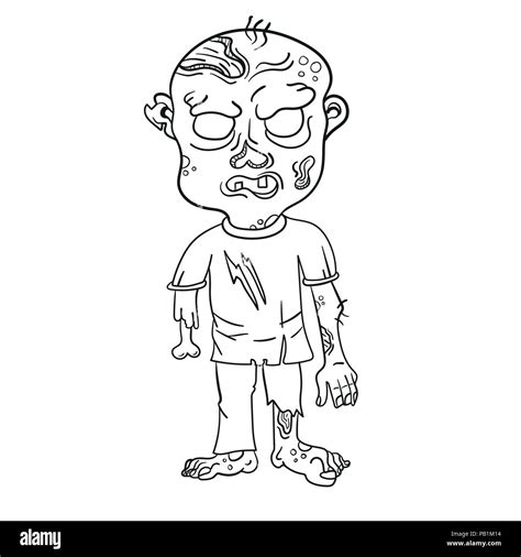 funny zombie page  coloring book vector illustration isolated