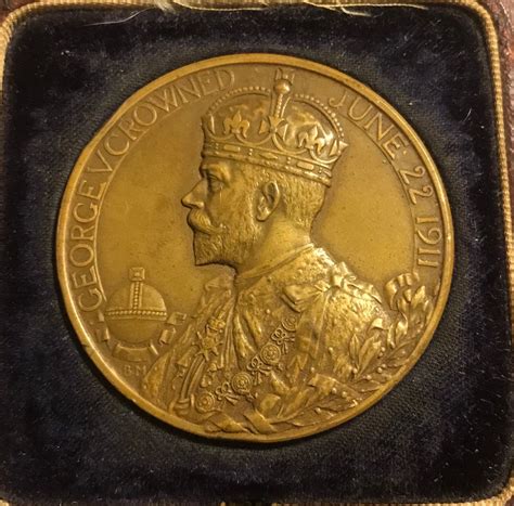 bronze coronation medal  george  including original etsy uk