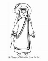 Teresa Mother St Calcutta Coloring Saint Saints Kids Catholic Therese Matka Theresa Him Look Printable Template Crafts School Getcolorings Pages sketch template