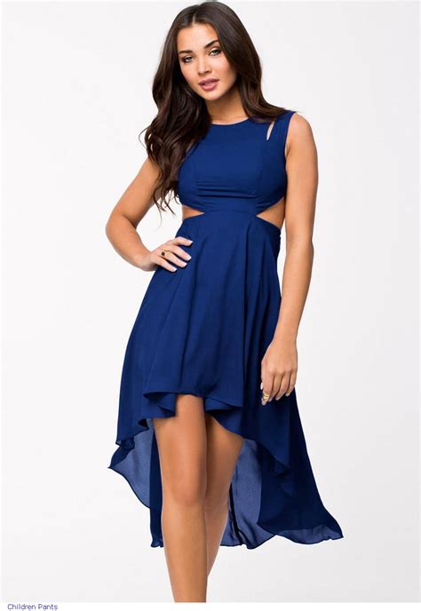 Asymmetrical Women Chiffon Gowns Blue Cut Out Waist Summer Maxi Dress