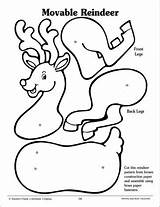Christmas Reindeer Kids Crafts Template Jointed Preschool Printable Movable Arts Pattern Printables Scholastic Holiday Xmas Activities Choose Board Google Result sketch template