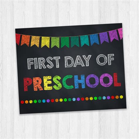 day  preschool preschool signs kids photo prop