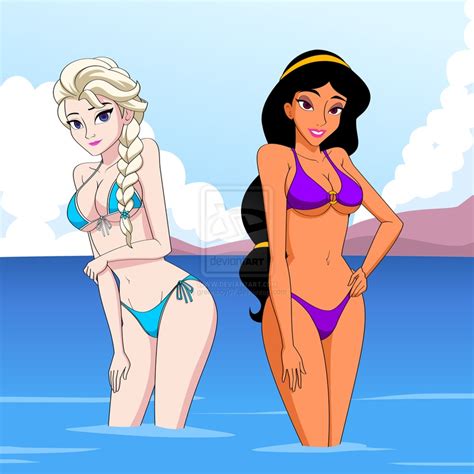 Aladdin Series Beach Bikini Black Hair Blonde Hair Braid