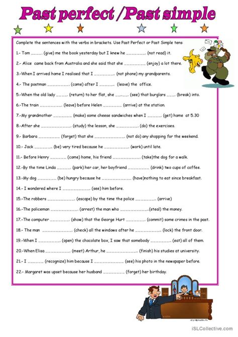 perfect   simple english esl worksheets