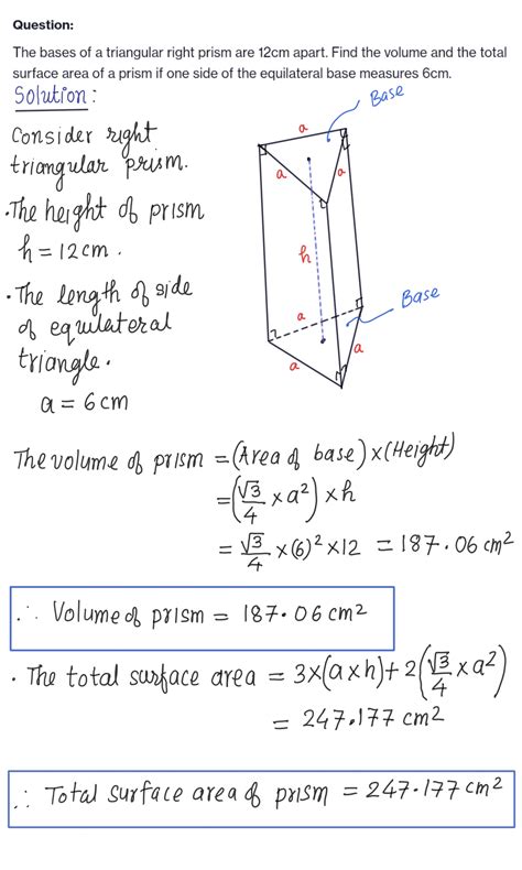 solved  bases   triangular  prism  cm  find   hero