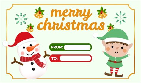 christmas gift tags template postermywall