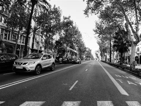 barcelona boulevard  defocused view editorial image image  barcelona road