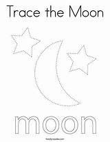 Moon Trace Coloring Preschool Worksheets Shape Activities Pages Tracing Shapes Kids Pre Choose Board Twistynoodle Space sketch template