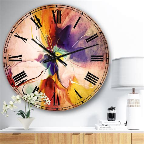 design art designart creative flower  multiple colors floral wall clock walmartcom