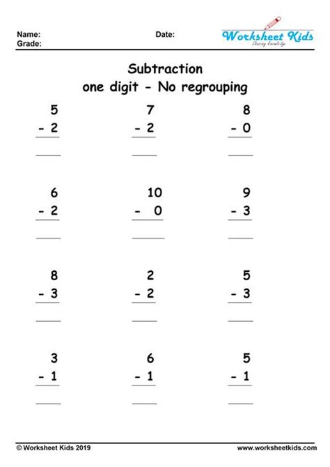 digit subtraction  regrouping worksheets  printable