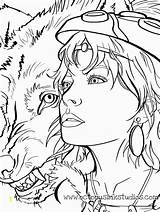 Mononoke Coloring Princess Pages Rat Delighted Man Color Divyajanani sketch template