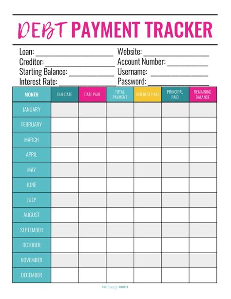 debt payoff planner  printable