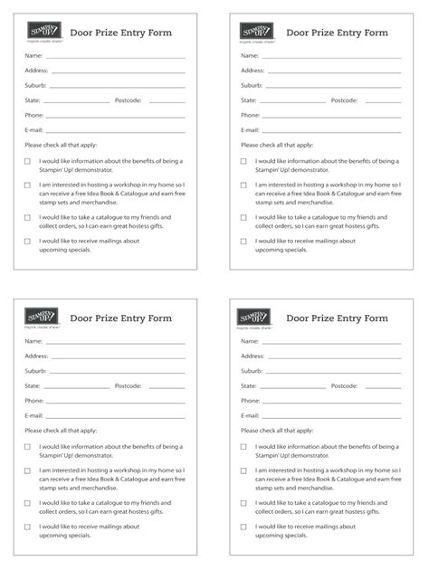 door prize entry form template fill   sign printable