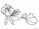 Pony Mermaid Skystar Scribblefun Coloring4free Mlp Colouring Fluttershy Cartoons Ponies Mane Equestria Pinkie Getdrawings sketch template