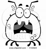 Chubby Tick Scared Clipart Cartoon Cory Thoman Outlined Coloring Vector Evil 2021 sketch template