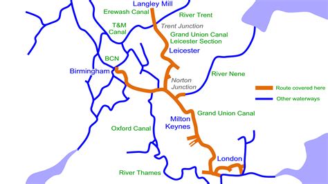grand union canal  maps waterway routes