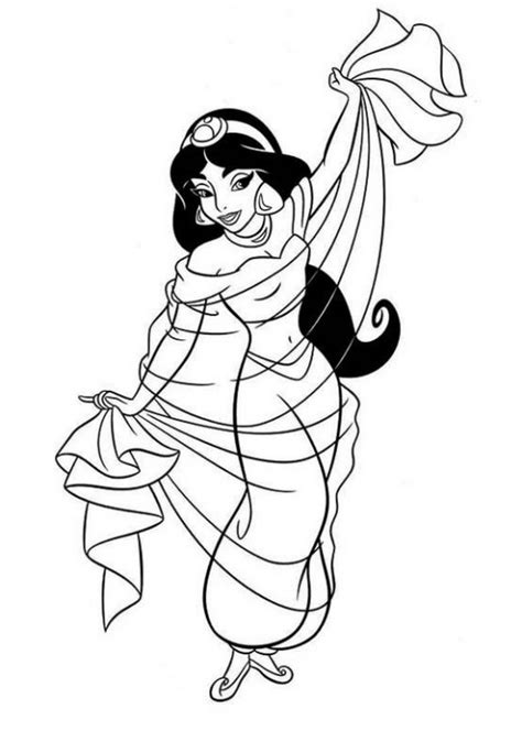 princess jasmine coloring pages   aladdin cartoon