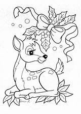 Christmas Coloring Bambi Deer Pages Color Sheets Adult Trace Sew Etc Colour Kids sketch template