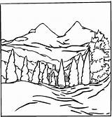 Coloring Pages Landscape Printable Winter Horizon Scenery Templates Adults Nature Kids Foreground Painting Landscapes Background Detailed Drawing Coloring4free Mountain Print sketch template
