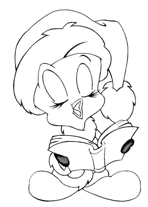 christmas caroling tweety coloring page bird coloring pages