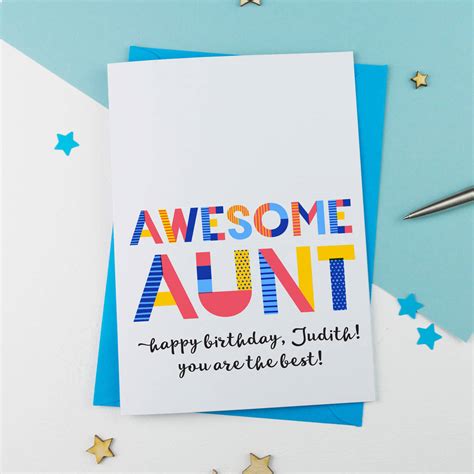 Awesome Aunt Personalised Card By A Is For Alphabet