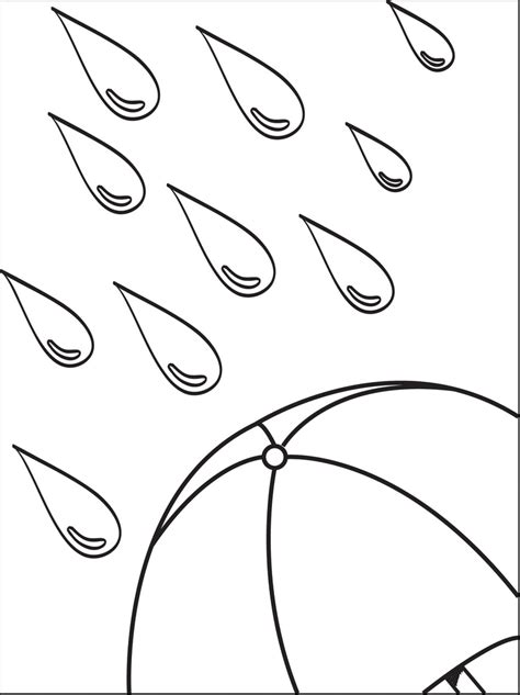 printable big raindrops  umbrella coloring page  kids supplyme