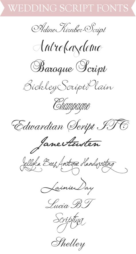 ally  callie    hours top wedding script fonts