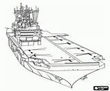 Vliegdekschip Schip Marine Portaerei Militari Nave Kleurplaat Carrier Kleurplaten Aerei Ammiraglio Stampare Combattimento Aereo sketch template