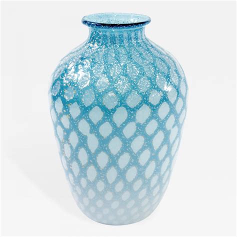 Giulio Radi Hand Blown Aqua Glass Vase By Giulio Radi