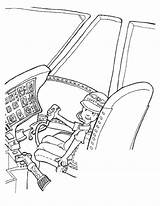 Airplane Vought F4u Corsair Worksheets Worksheeto Cockpit sketch template