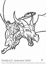 Elfwood Andersson Flight Dragon sketch template