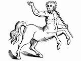 Half Horse Man Centaur Greek Coloring God Myth Creature Color sketch template