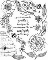 Coloring Pages Quote Words Adults Teens Kids Gracious sketch template