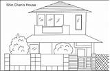 House Coloring Pages Shinchan Shin Drawing Kids Cartoon Printable Sketch Chan Easy Modern Family Print Pdf Little Nice Beautiful Hinh sketch template
