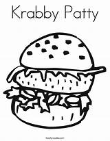 Coloring Patty Krabby Double Built California Usa Cheeseburger sketch template