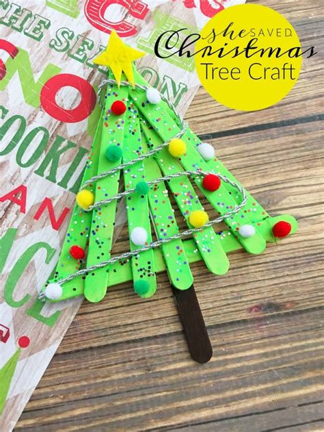 simple popsicle christmas tree craft project  saved