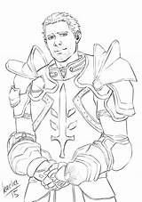 Dragon Age Coloring Origins Designlooter 79kb Cullen sketch template