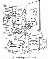 Coloring Pages Baking Kids Winter Food Color Colouring Cookies Cook Sheets Printable Print Activities Indoor Vintage Cooking Activity Christmas Fun sketch template