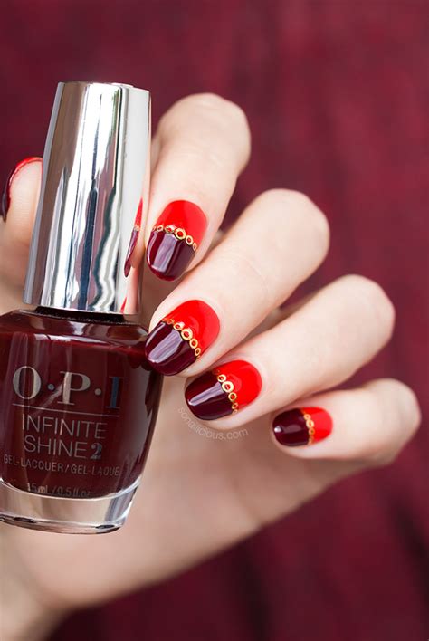 red nail design  opi nail polish sonailicious