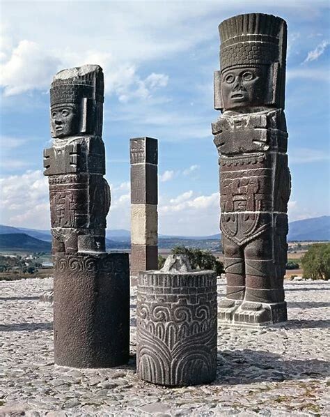 mexico tula atlantean warrior statues at pyramid of photos framed