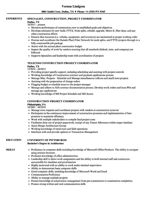 construction project manager resume sample  master  template