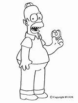 Coloring Homer Simpson Simpsons Pages Eating Drawing Coloriage Doughnut Donut Colorier Kleurplaten Sheets Color Hellokids Book Kids Lisa Printable Print sketch template
