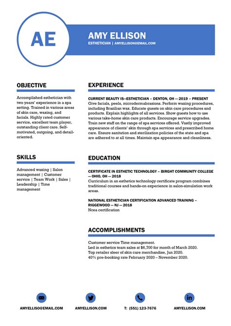 esthetician resume examples  template guide
